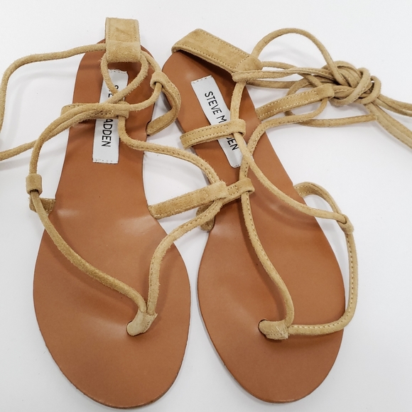 Steve Madden Werkit Suede Leather Leg Wrap Sandal - Picture 4 of 7